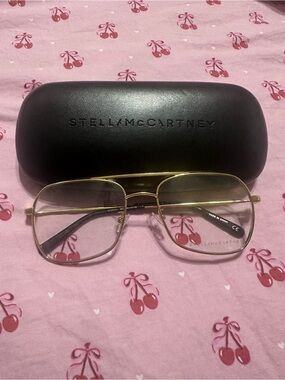Stella McCartney Gold Men's Aviator-Style Metal Glasses